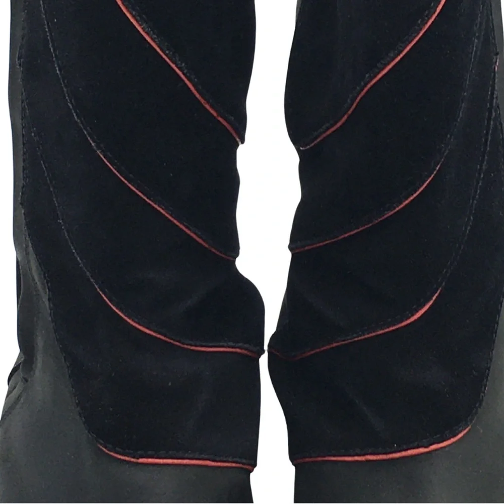 Sorel Firenzy Winter Black & Red Leather Ankle Booties Boots retro Y2K size 7.5